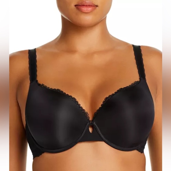 Simone Perele confiance contour underwire plunge bra black 40C EUC - Picture 1 of 11